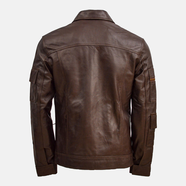 Hardeol Brown Motorcycle Jacket