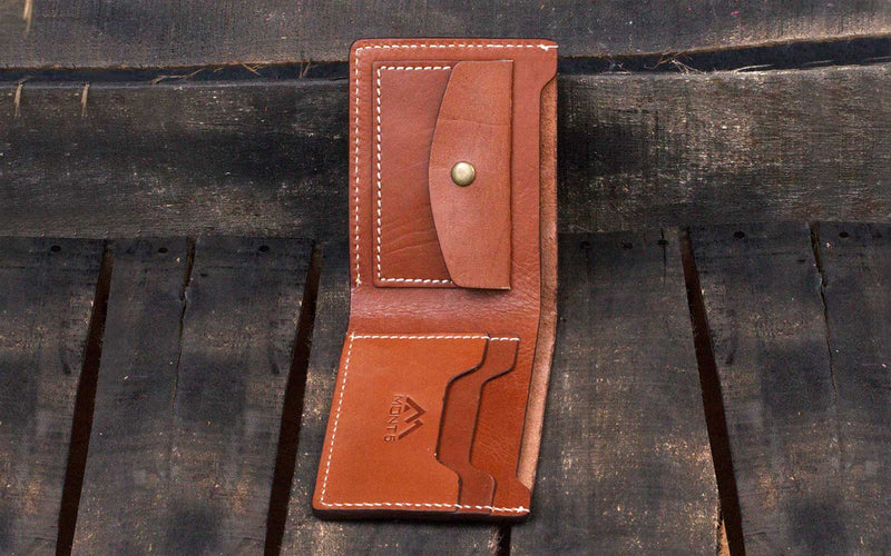 Mens Leather Bifold Wallet With Money Clip