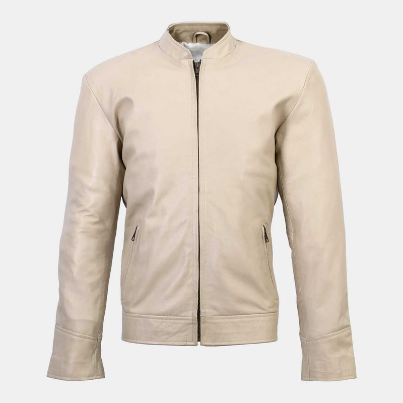 Baltoro Men's Beige Leather Jacket