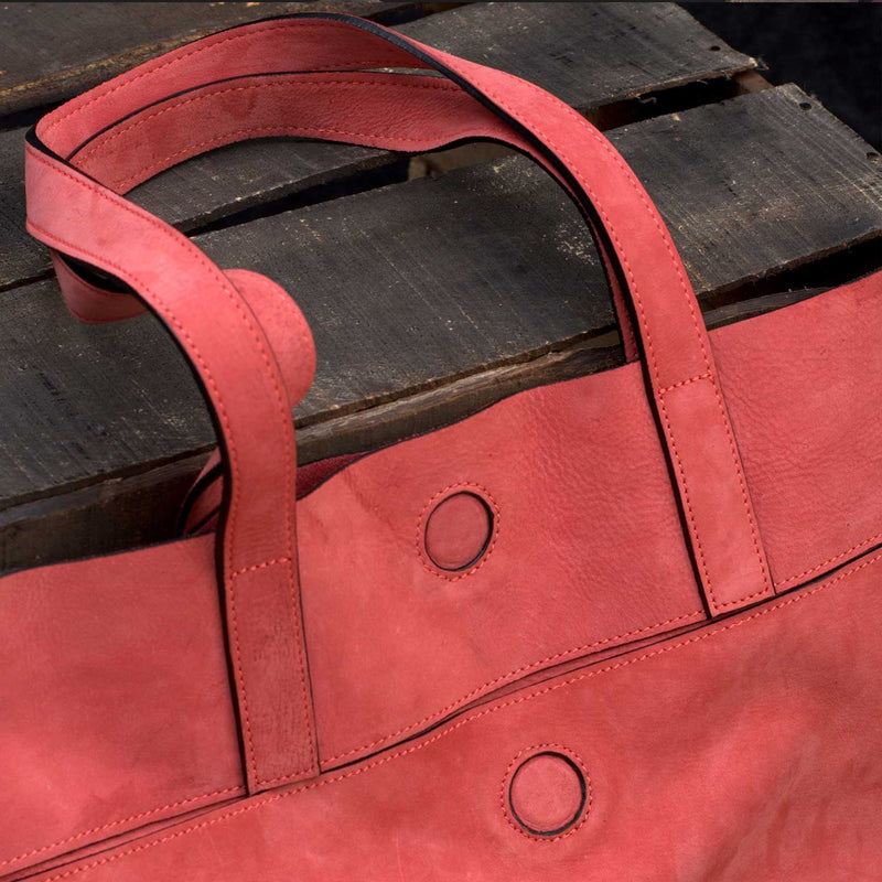 Pink Leather Book Bag