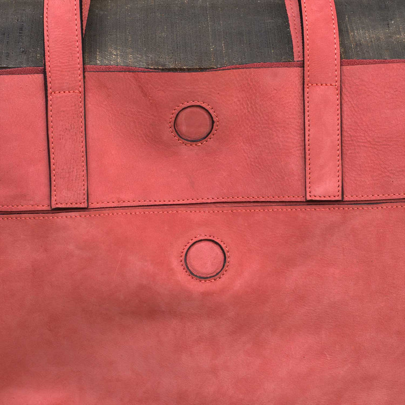 Pink Leather Messenger Bag