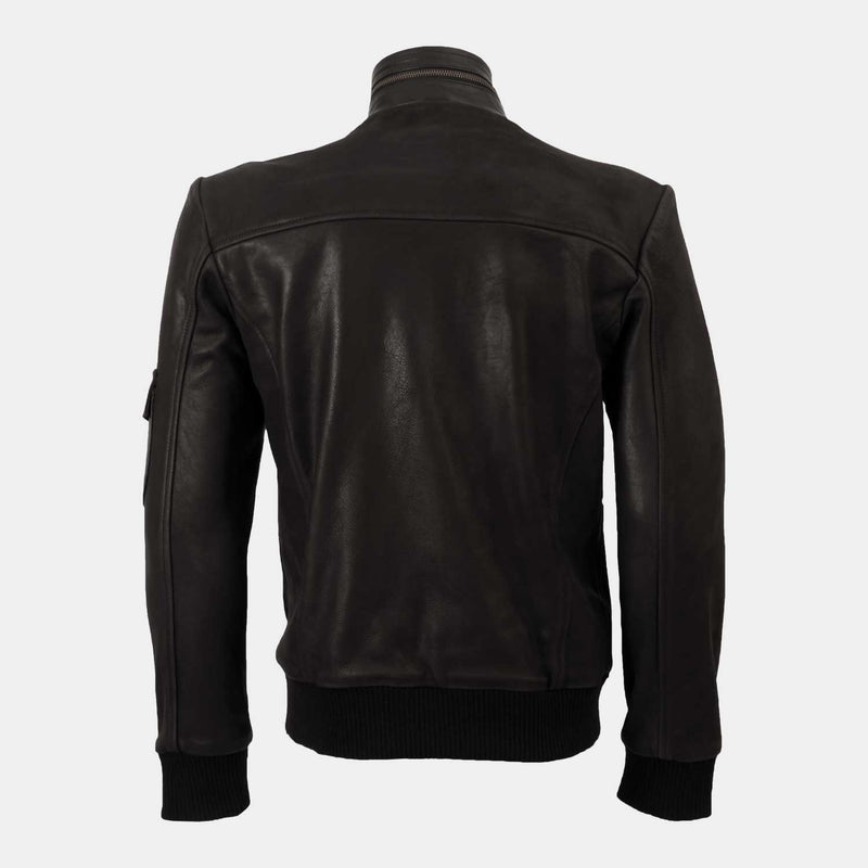Men Vintage Leather Bomber Jacket